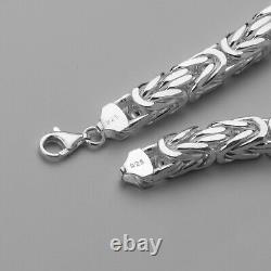 10mm 9.85 BYZANTINE Chain Square Bracelet Solid 925 Sterling Silver 125gr 4.4oz