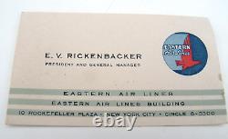 12 Vintage Libbey Ev Rickenbacker Eastern Airlines Glasses +box + Business Card