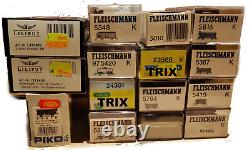 15 Ho Model Train Cars Fleischmann Liliput Trix Original Boxes, Some Not Used