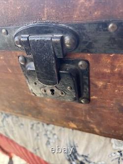 1800's mailing wood box -leather handle from union pacific railroad? Omaha NE