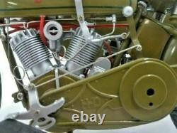 1917 Harley-Davidson motorcycle 3 speed V-twin 16 scale model w sidecar boxes