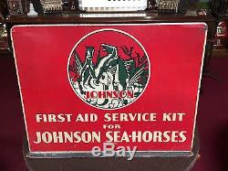 1930's JOHNSON OUTBOARD MOTOR Sea-Horses First Aid or Tool Box 15x19x15