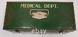 1940's Boeing Airplane Co Medical Dept First Aid Medic Metal Kit Toolbox Vtg