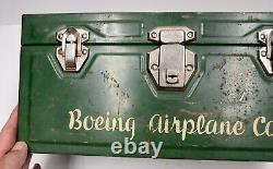 1940's Boeing Airplane Co Medical Dept First Aid Medic Metal Kit Toolbox Vtg