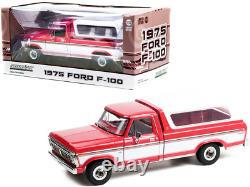 1975 Ford F-100 Ranger Pickup Truck with Deluxe Box Cover Apple Red with Wimbled