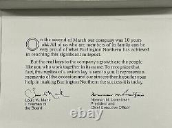 1980 Burlington Northern 10th Anniversary Employees Key In Original Box, 4 Pins