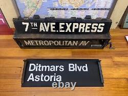 1988 Ny Nyc Subway Roll Sign R27 Ditmars Boulevard Astoria Queens Ny Transit Art