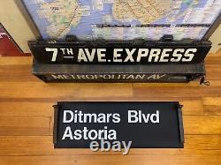 1988 Ny Nyc Subway Roll Sign R27 Ditmars Boulevard Astoria Queens Ny Transit Art