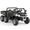 24V Ride on Dump Truck with Remote Control UTV 4WD Battery Powered 6 Wheeler
