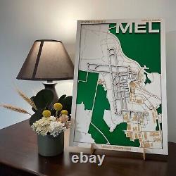 3D Airport Art Melbourne Tullamarine MEL / YMML Pilot Gift, Airport Map