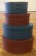 4 Collectable Shaker Workshops Nested Oval Wood Boxes Red And Blue