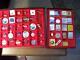 50 + Vintage Ford Pins in 2 display cases some very rare