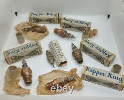 (6) EARLY NOS KOPPER KING SPARK PLUGS With ORIGINAL BOXES