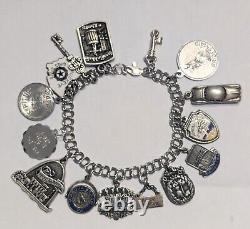 6 Sterling Silver Vintage Charm Bracelets Lot 1970's + Modern Charms 288 Gms