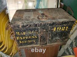 ANTIQUE STRONG BOX RAILROAD BULLION OLD GOLD SILVER VTG wells fargo scrap safe