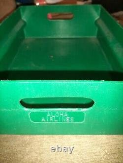 Aloha Airlines HARD 2 FIND Lot of (4) Hard plastic serving cart trays box boxes