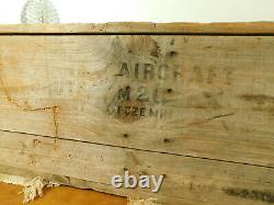 Antique 3 FT Wood Shipping Crate Aircraft Parachute Box Repurpose Pedestal