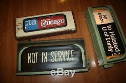 Antique Chicago CTA Illinois Subway Bus Sign Trolley Roll Box Destination Sign
