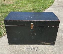 Antique Columbus Railway Power & Light Co Wood Chest Tool Box Crate 25x12