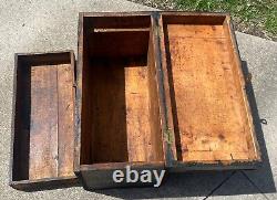 Antique Columbus Railway Power & Light Co Wood Chest Tool Box Crate 25x12