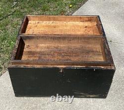 Antique Columbus Railway Power & Light Co Wood Chest Tool Box Crate 25x12