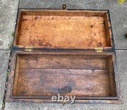 Antique Columbus Railway Power & Light Co Wood Chest Tool Box Crate 25x12