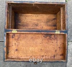 Antique Columbus Railway Power & Light Co Wood Chest Tool Box Crate 25x12