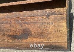 Antique Columbus Railway Power & Light Co Wood Chest Tool Box Crate 25x12