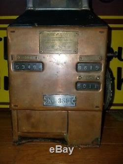 Antique Copper Johnson Fare Box Nyc Trolley Street Car Bus Tokens Coin Transit