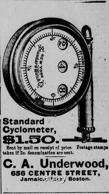Antique Cyclometer for bicycles N. Y. Standard Watch Co. + ORIGINAL BOX 1895 GUC