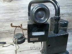 Antique battery operated Railway telephone MFG Co. Chicago with battery box B