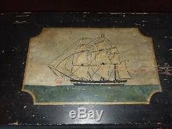 Antique nautical theme whale and ship decorative box Storage maritime