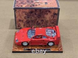 Bburago 1987 Ferrari F40 Executive Wood Stand Base Orig Box Burago 1/18 Vintage