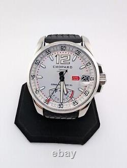 CHOPARD MILLE MIGLIA GRAN TURISMO XL 44mm WHITE DIAL BLACK TIRE TRACK STRAPS