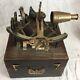 C Plath Germany, brass sextant in wooden box, 8054, nautical