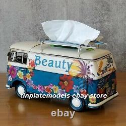 Camp tissue napkin box HAWAII Hibiscus bus trailer handmade decor TINPLATE MODEL