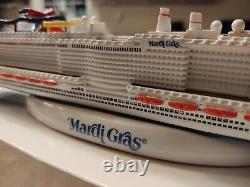 Carnival MARDI GRAS Resin Model Cruise Ship New In Box MINT withOrnament and Map