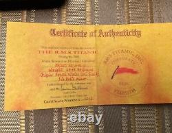 Certificate Authentic Titanic Coal Recov'd 2000 Coin Velvet Box White Star Line