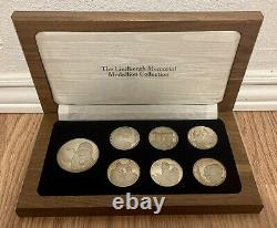 Charles A. Lindbergh Memorial Medallion Collection 7 Silver Medals Boxed with COA