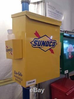 Classic 1930s 1940s 1950s Sunoco Gas Pump Station Island Light With Towel Box