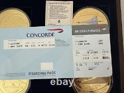 Concorde Commemorative 4 Coin Set In Wood Collectors Box