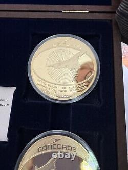 Concorde Commemorative 4 Coin Set In Wood Collectors Box