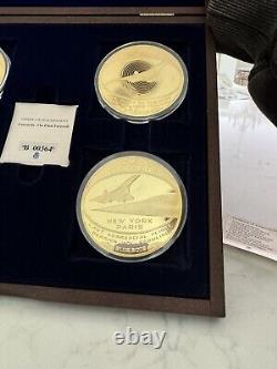 Concorde Commemorative 4 Coin Set In Wood Collectors Box