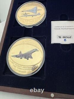 Concorde Commemorative 4 Coin Set In Wood Collectors Box