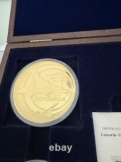 Concorde Commemorative 4 Coin Set In Wood Collectors Box