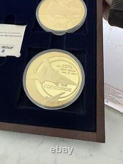 Concorde Commemorative 4 Coin Set In Wood Collectors Box