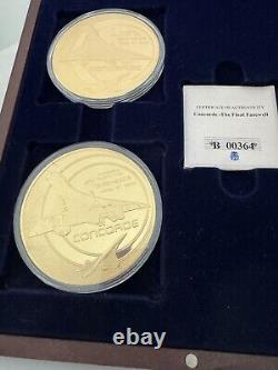 Concorde Commemorative 4 Coin Set In Wood Collectors Box