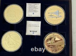 Concorde Commemorative 4 Coin Set In Wood Collectors Box