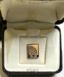 Continental Airlines 1ok Gold 2 Diamond Anniversary Lapel Pin Orig. Display Box