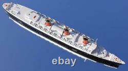 Cunard White Star Line Rms Queen Mary Triang Boxed Waterline Model Ship C-1950's